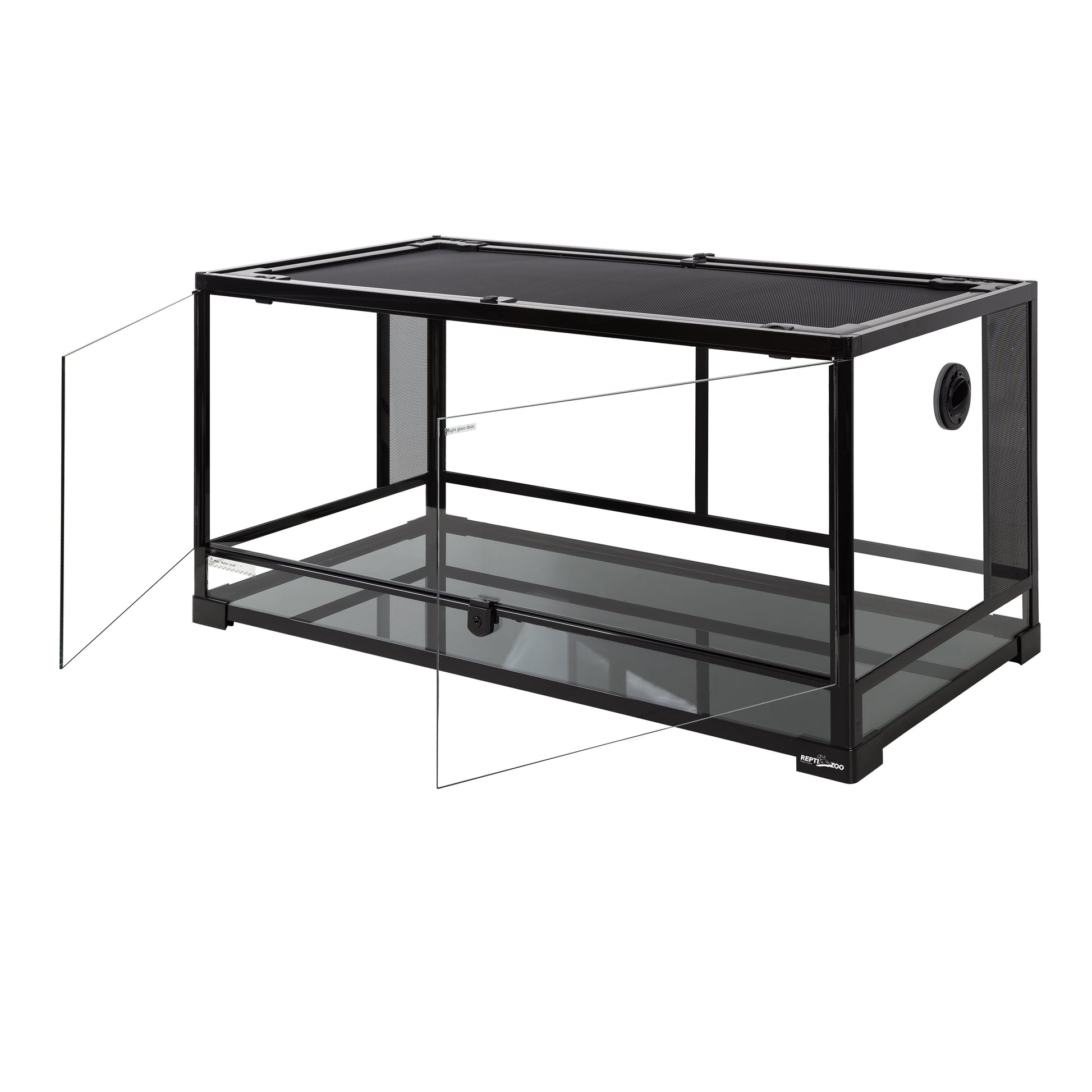 REPTI-ZOO Reptile Glass Terrarium, Double Hinge Door with Screen Ventilation Reptile 36" X 18" X 18", Black