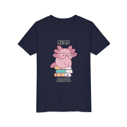 Youth Short Sleeve Tee Read Alotls Design - Fun Kids' Tee, Perfect for Book Lovers, Reading Theme, School Wear
