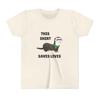 Funny Animal Youth Tee, 'This Shirt Saves Lives' T-Shirt, Cute Kids Shirt, Animal Lover Gift, Animal Rescue