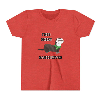 Funny Animal Youth Tee, 'This Shirt Saves Lives' T-Shirt, Cute Kids Shirt, Animal Lover Gift, Animal Rescue