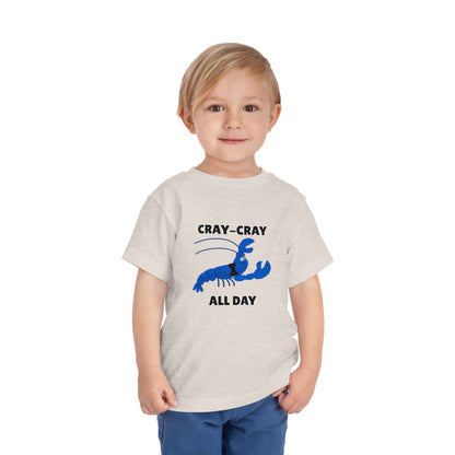 Toddler Sizes: Cray Cray All Day Crayfish Mini Lobster T-Shirt, Cray Cray All Day Tee, Blue Crayfish, Cute Kids Shirt, Funny Summer Shirt, Nautical Ocean Party Outfit, Gift for Little Ones