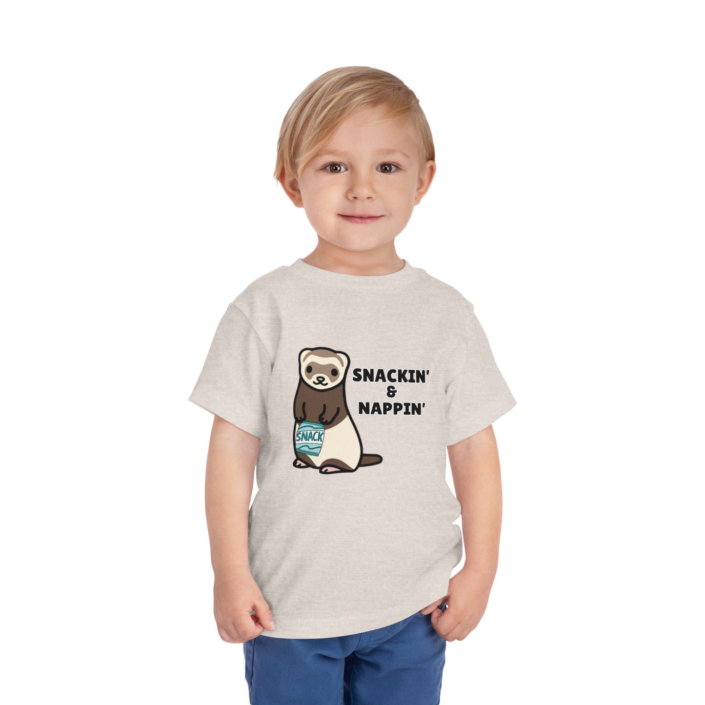 Toddler Sizes: Snackin' and Nappin' Ferret T-Shirt, Adorable Toddler Tee - Snackin' & Nappin', Ferrets, Snacks, Cute Kids Shirt, Birthday Gift, Nursery Wear, Fun Toddler Apparel