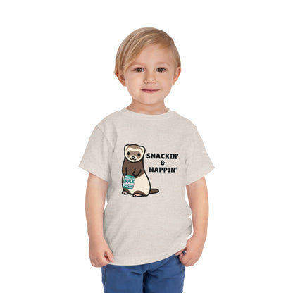 Toddler Sizes: Snackin' and Nappin' Ferret T-Shirt, Adorable Toddler Tee - Snackin' & Nappin', Ferrets, Snacks, Cute Kids Shirt, Birthday Gift, Nursery Wear, Fun Toddler Apparel