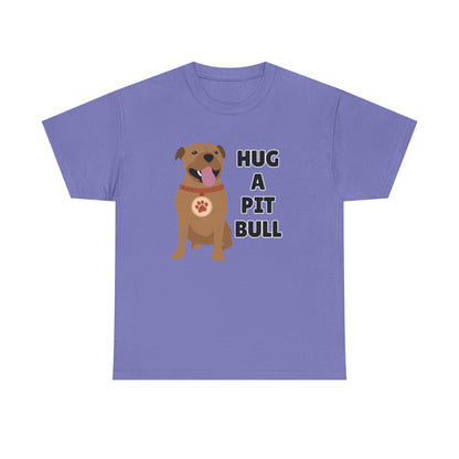 Adult Sizes: Hug a Pit Bull Tee, Animal Rescue T-Shirt, Pit Bull Adoption, Unisex Dog Lover Shirt, Funny Pet Owner Gift, Cute Animal Apparel, Adoption Awareness T-Shirt