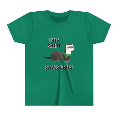 Funny Animal Youth Tee, 'This Shirt Saves Lives' T-Shirt, Cute Kids Shirt, Animal Lover Gift, Animal Rescue
