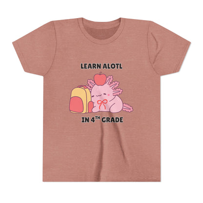 Learn Alotl in -- Grade (Customizable) Axolotl Back to School Youth Short Sleeve Tee