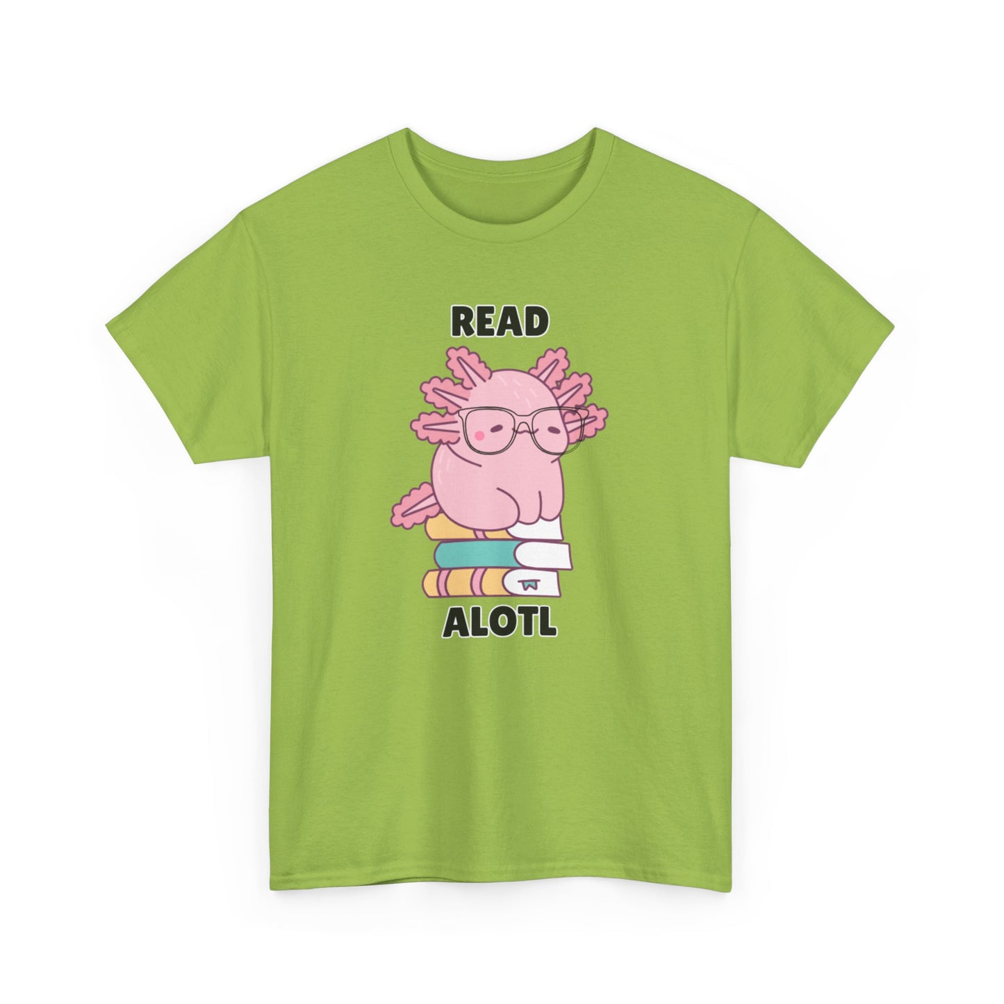 Adult Sizes: Read Alotl Cute Axolotl Reading Tee, Perfect for Book Lovers, Gifts for Readers, Fun Graphic Shirt, Animal Lover Apparel, Axolotl Merchandise
