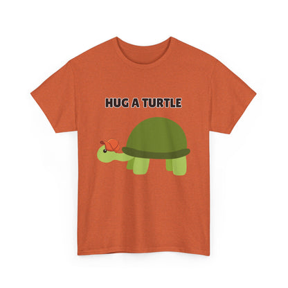 Adult Sizes: Hug a Turtle Unisex Tee | Cute Animal Shirt, Eco-Friendly Fashion, Turtle Lover Gift, Sustainable Apparel, Fun Graphic Tee