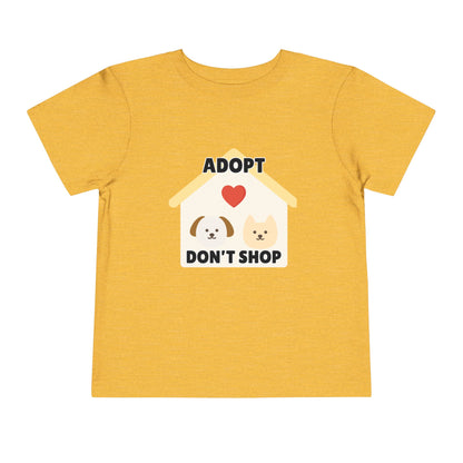 Toddler Sizes: Adopt Don't Shop Toddler Tee, Animal Rescue, Cute Animal Lover Shirt, Kids Apparel, Pet Adoption Awareness, Gift for Animal Lovers