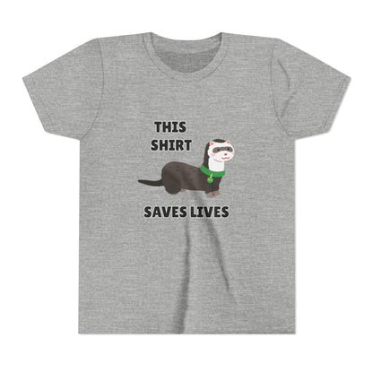 Funny Animal Youth Tee, 'This Shirt Saves Lives' T-Shirt, Cute Kids Shirt, Animal Lover Gift, Animal Rescue
