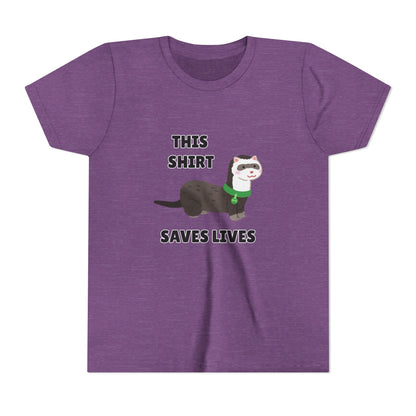 Funny Animal Youth Tee, 'This Shirt Saves Lives' T-Shirt, Cute Kids Shirt, Animal Lover Gift, Animal Rescue