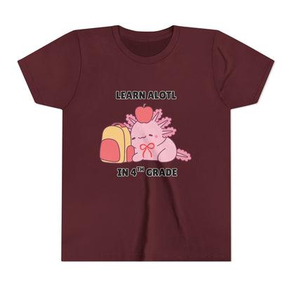 Learn Alotl in -- Grade (Customizable) Axolotl Back to School Youth Short Sleeve Tee