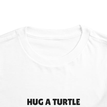 Toddler Sizes: Hug a Turtle Short Sleeve Tee - Hug a Turtle, Cute Kids Shirt, Funny Animal Tee, Eco-Friendly Gift, Summer Outfit