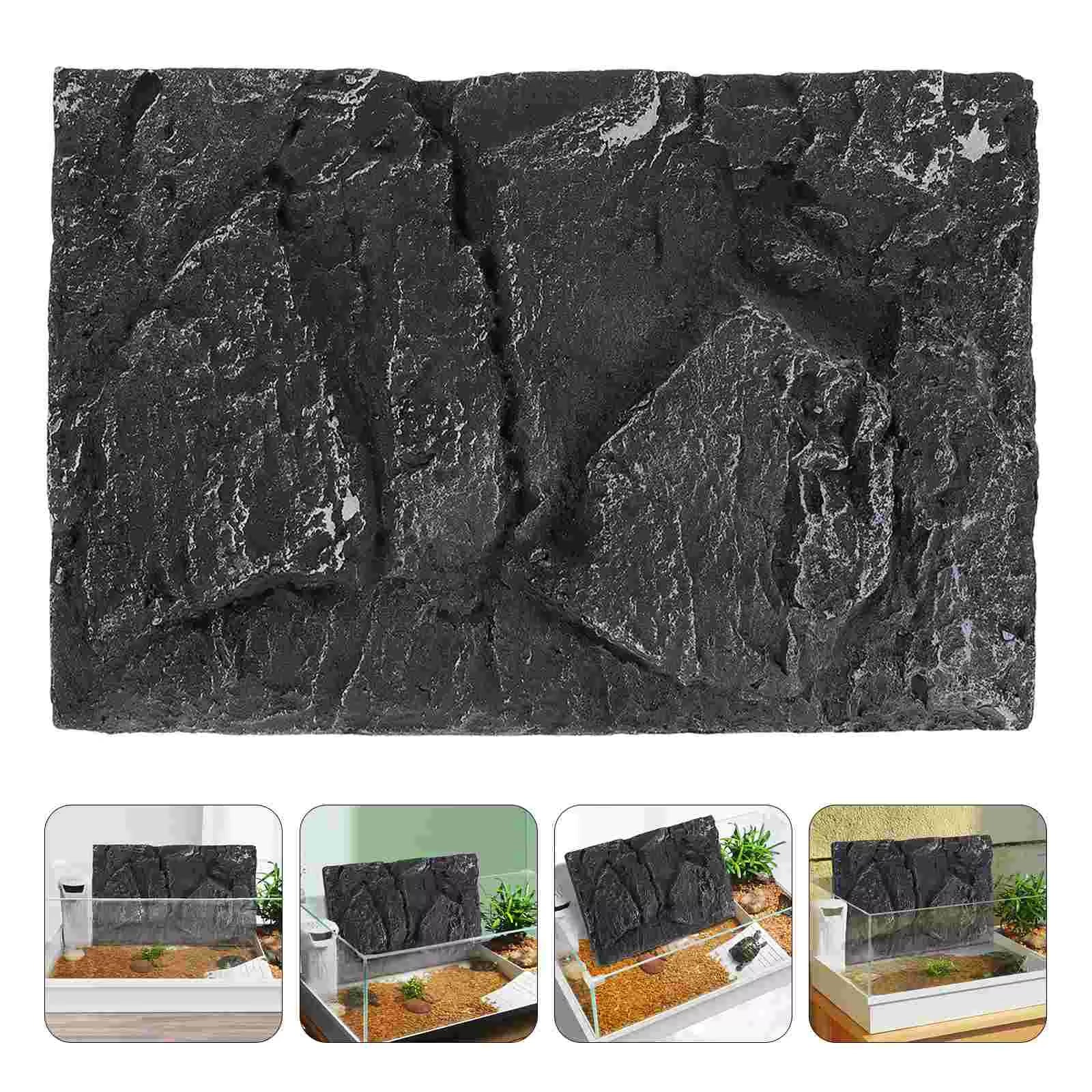 Pu Material Reptile Tank Decoration Board Turtle Background Panel Decorative Reptile Habitat Decor Terrarium Decor Pet Habitat