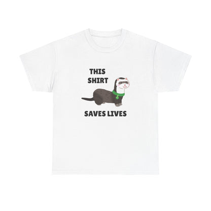 Adult Sizes: This Shirt Saves Lives Cute Animal Rescue Tee, Funny T-Shirt for Animal Lovers, Gift for Pet Adoption, Eco-Friendly Humor Shirt, Unique Casual Wear