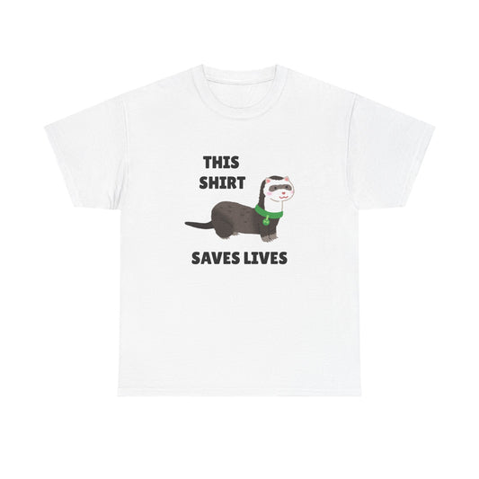 Adult Sizes: This Shirt Saves Lives Cute Animal Rescue Tee, Funny T-Shirt for Animal Lovers, Gift for Pet Adoption, Eco-Friendly Humor Shirt, Unique Casual Wear