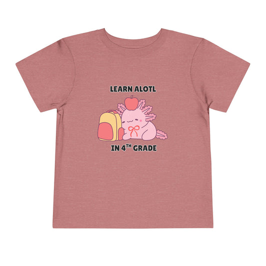 Toddler Sizes Learn Alotl Axolotl Customizable T-Shirt - Learn Alot in ---- Grade, Back to School, Kids' Gift, Toddler Apparel, Classroom Humor, Educational Tee