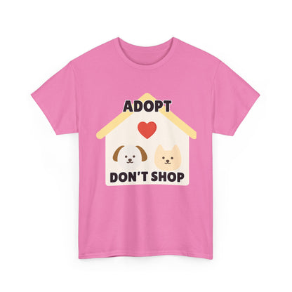 Adult Sizes: Adopt Don't Shop Tee, Animal Lover T-Shirt, Animal Rescue Pet Adoption Awareness Shirt, Unisex Cotton T-Shirt, Gift for Dog Lovers