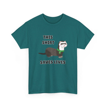 Adult Sizes: This Shirt Saves Lives Cute Animal Rescue Tee, Funny T-Shirt for Animal Lovers, Gift for Pet Adoption, Eco-Friendly Humor Shirt, Unique Casual Wear