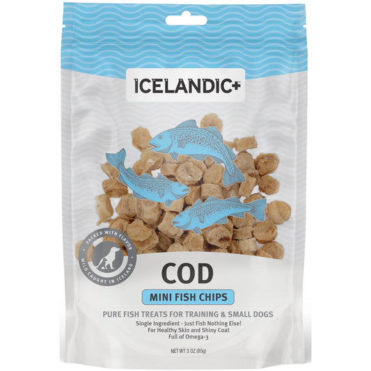 Mini Cod Fish Chips Training Dog Treat 2.5-Oz Bag
