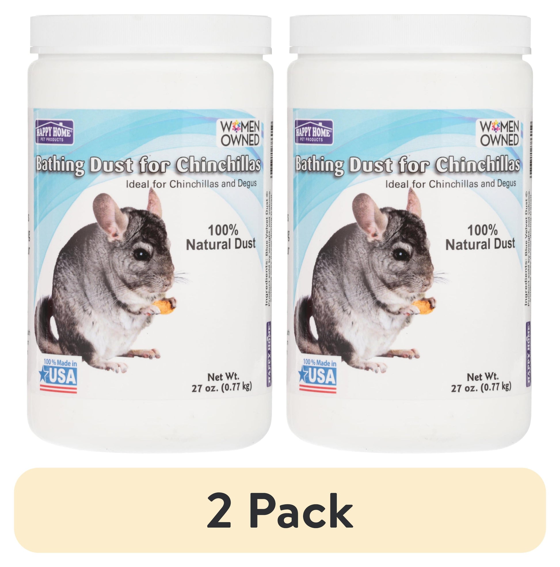 (2 Pack)  Chinchilla Bathing Dust, Small Animal Habitats, 27 Oz