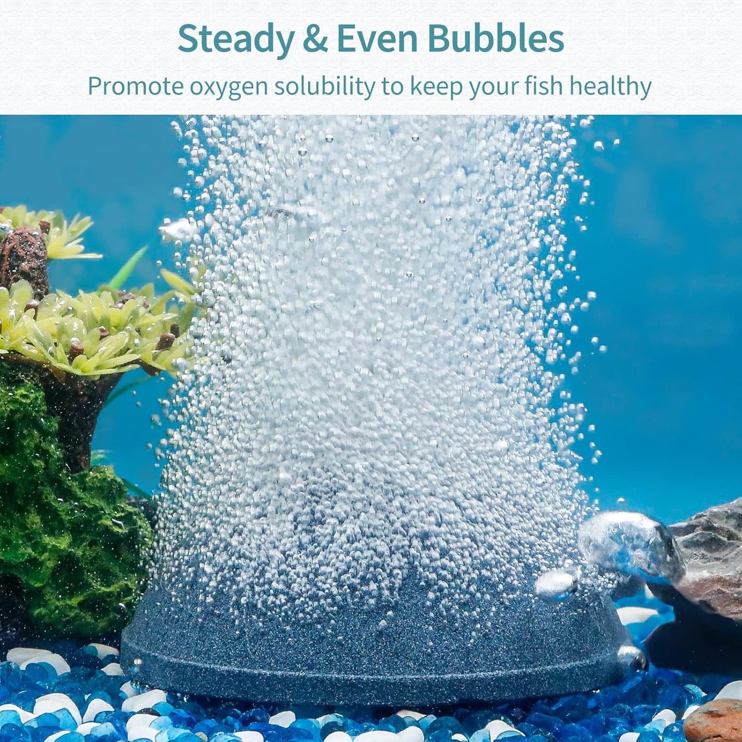 Aquarium Air Stone 4 Inch Bread, Fish Tank Air Stone Oxygen Diffuser for Air Pump Fish Tank Bucket Pond and DWC Reservoir