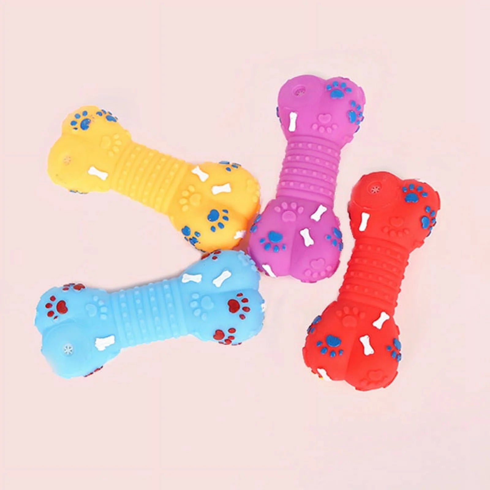 Dog Squeaky Toy Plastic Training Funny Bone Shape Dog Toy Dog Play Toy for Puppy, Random Color