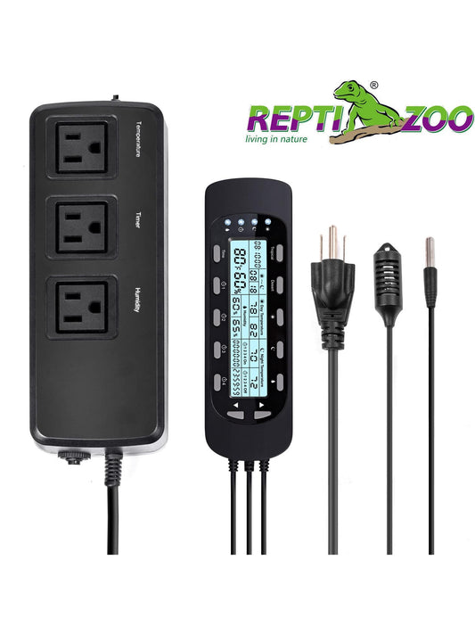 Digital Thermometer Hygrometer Temperature Controller for Reptile Tank Water Terrarium, Waterproof Reptile Timer with Thermostat Controller Lighting Timer