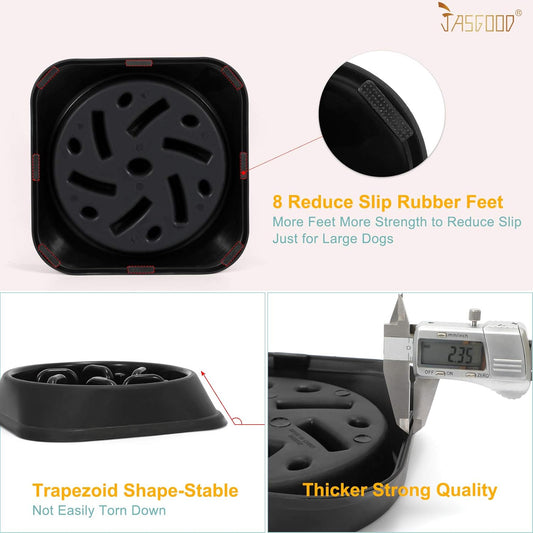 Slow Feeder Large Dog Bowls Slow Eating Pet Bowl Eco-Friendly Non-Toxic Preventing Choking Healthy Design Bowl for Large Dog Pet Stop Bloat Bowl（Black）