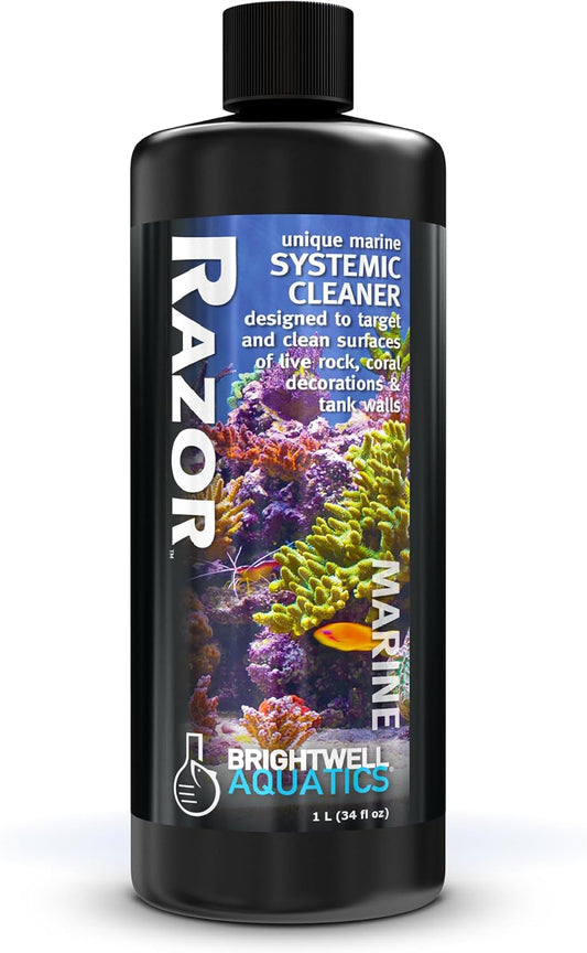 - Razor Marine - Unique Systemic Fish Tank Cleaner for Marine Aquariums - Aquarium Water Treatments, 33.8 Fl Oz