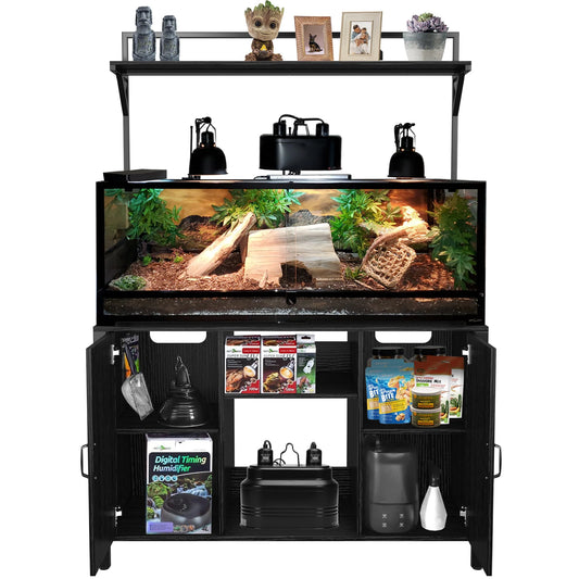 Reptile Tank Stand Terrarium Stand with Accessories Storage 48" X 24" Tabletop